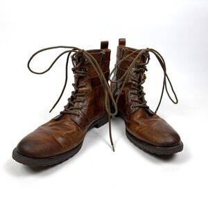 Aston Grey Rockcastle 2 Leather Boots Mens Sz 11.5 Whiskey Brown Moto Combat